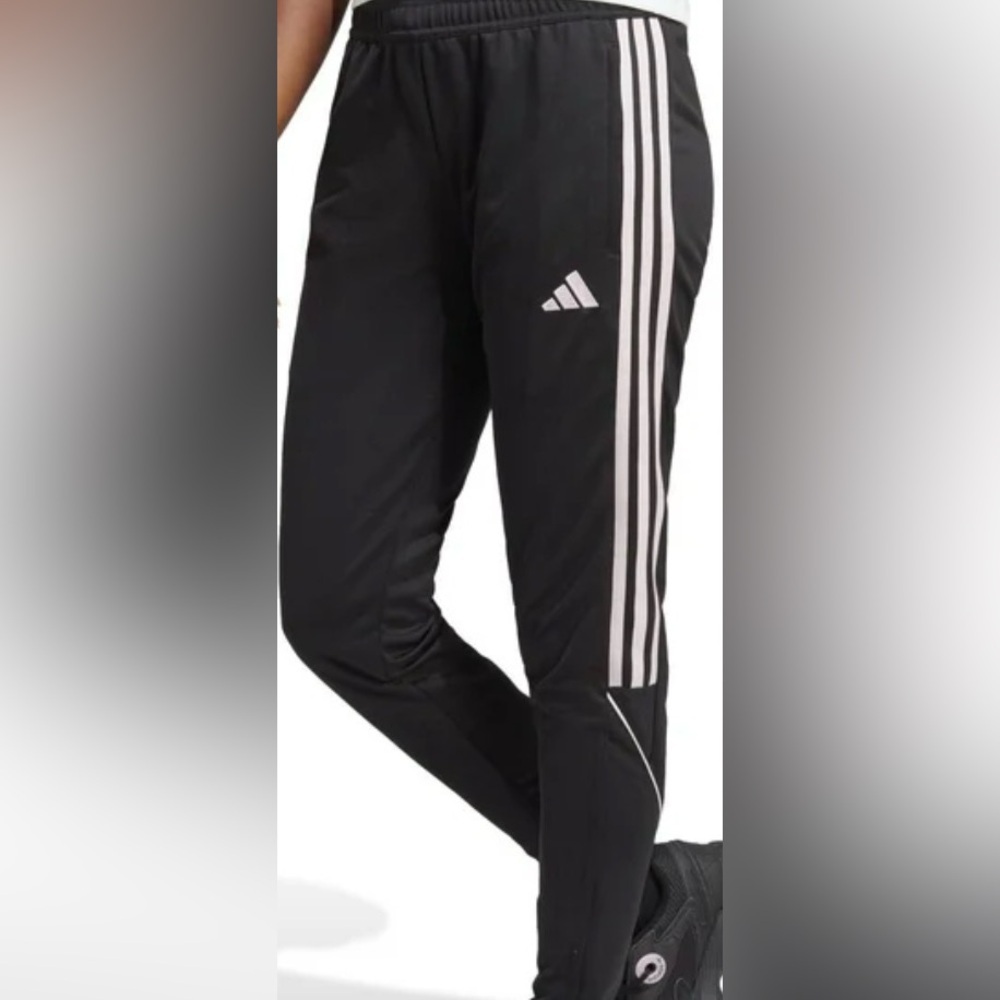 Adidas Tiro23 Women Black with white Stripes Pants